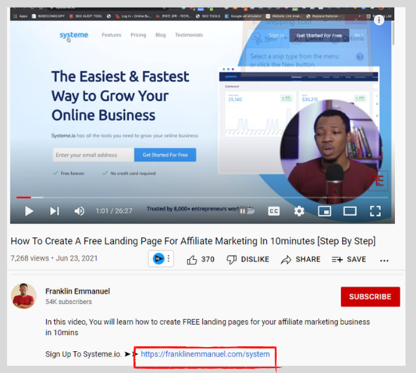 how to find affiliate links for your products on youtube