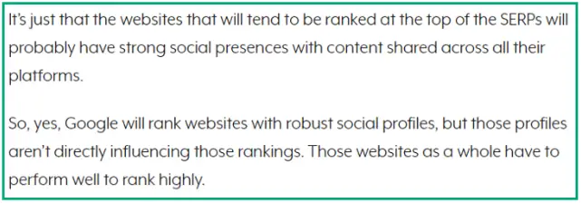 social media and google ranking by SEJ