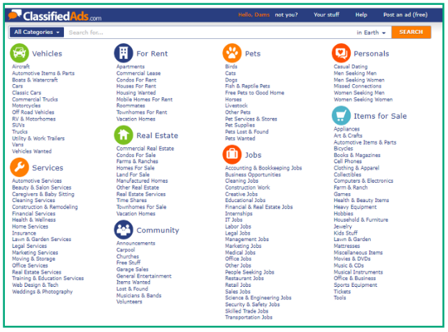classified ads niches