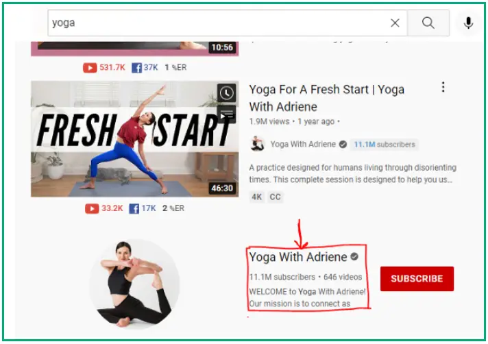 yoga youtube channel