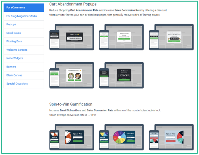 converkit widgets page