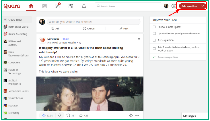 how to ask questions on quora