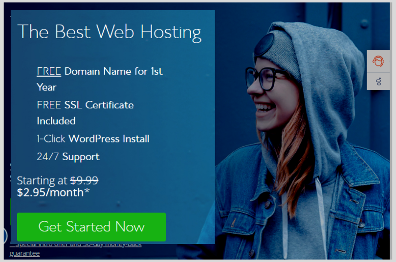 bluehosts front page