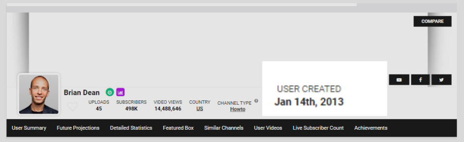 brean dean Youtube channel statistics by social blade