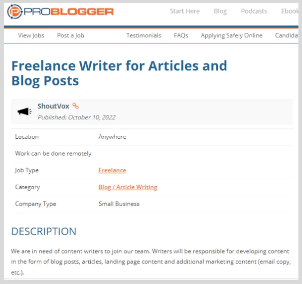 problogger jobs