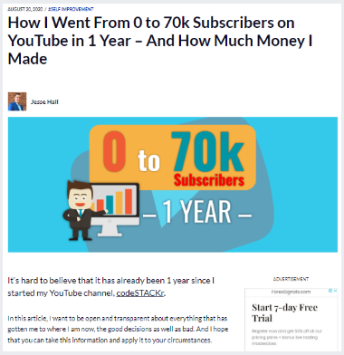 How I Went From 0 to 70k Subscribers on  in 1 Year – And