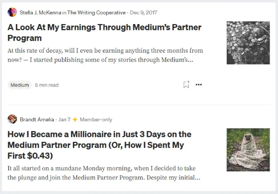 articles on how creators make money on medium partner program