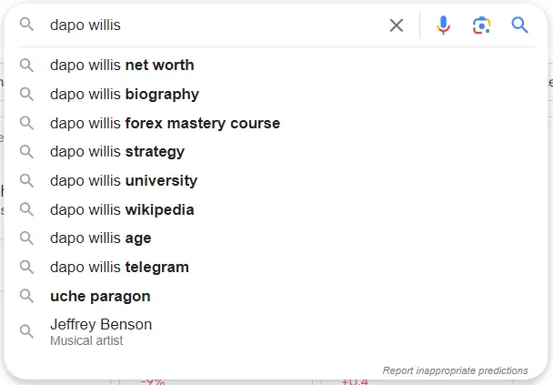 dapo willis searches
