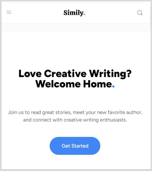 simily writer homepage