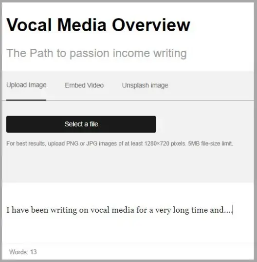 publish article on Vocal