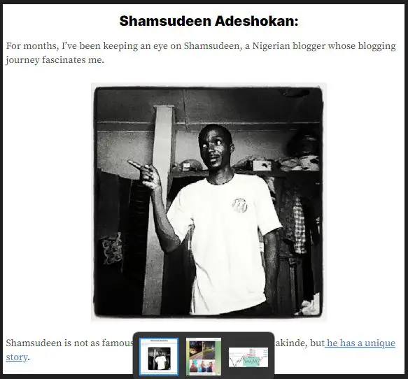 mentioned Shamsudeen on my post